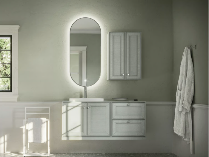 I CLASSICI 04 - AUGUSTO - Single vanity unit with mirror _ Arbi Arredobagno